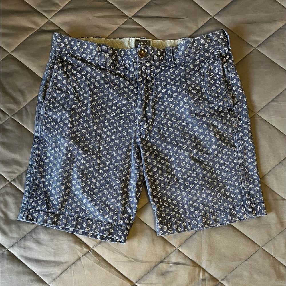 J. Crew Navy Paisley Shorts